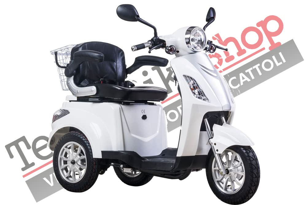 Scooter elettrico, veicolo,scooter per anziani ed disabili, Senior, Triciclo, Z-Tech Trilux ZT15 (ZT-15-D) con Differenziale 900 W 25 km/h - Bianco-