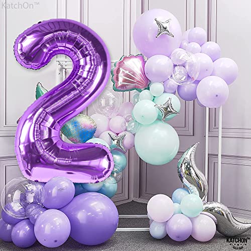 Image of KatchOn Purple Number 2 Balloon 40 Inch 2nd Birthday Decorations for Girls