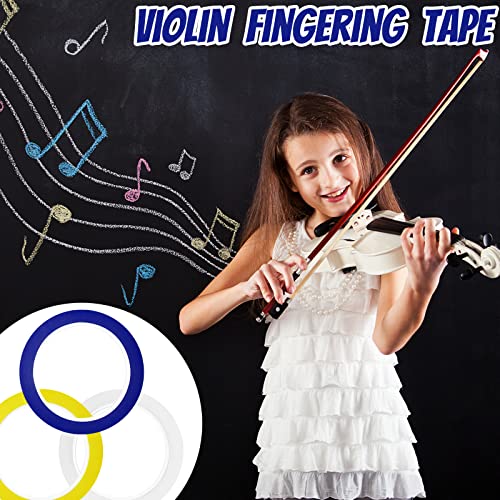 6 Stück Violin-Fingerband, Griffbrett-Aufkleber, Celloband, 216 Fuß/66 mm Griffband für Anfänger, Orchesterinstrumente, Anleitung, Violin-Zubehör (6 Farben)