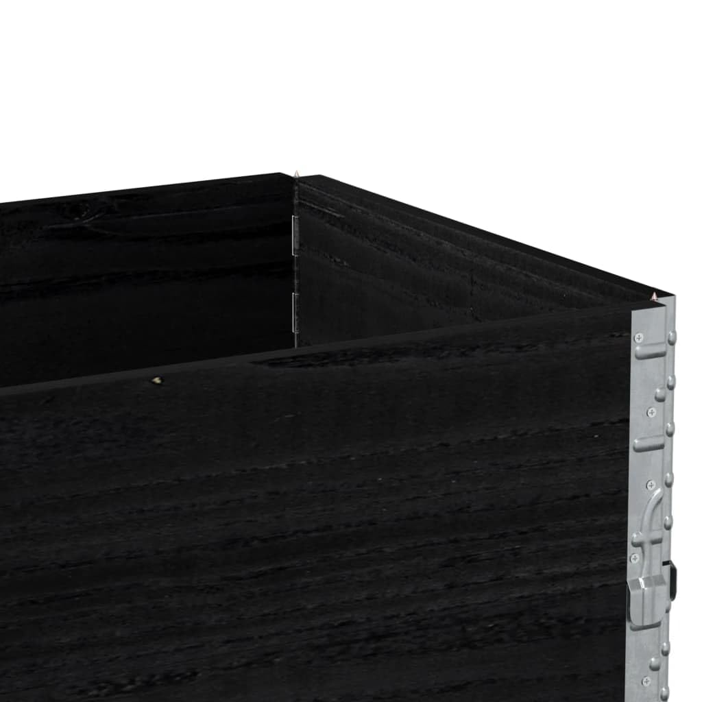 Paretali per Pallet 2 pz Neri 100x50cm Legno Massello di Pino, Movimentazione di Materiali,Pianali di carico e Pallet, 14.4kg-4010283