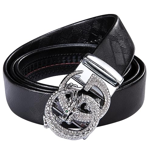 Dubulle Designer Mens Belts, Sliding Automatic Buckle Ratchet Dress Belt TOP Genuine Leather Strap Gifts - Image 3