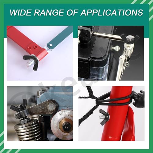 Keadic 135Pcs M3 M4 M5 M6 M8 M10 M12 Flügelmuttern Sortiment Kit, Kohlenstoffstahl schwarz verzinkt Flügelmutter Befestigungen Hand Twist Festziehen Ohr Flügelmuttern Schmetterling Mutter (Metric)