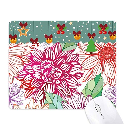 Alfombrilla de ratón con diseño de flores y pompones, accesorio para portátil