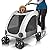 Petbobi 4 Wheel Dog Stroller for Large or 2 Dogs for Jogger Wagon Foldable Travel Carriage, Breathable Pet Expedition Gear Cart with Storage Space Pet Can Easily Walk in/Out Up to 120 lbs