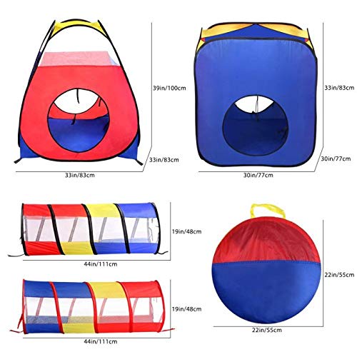 Kids Play Tent tunel Pop Up Tent 4 in 1 Tent Speelhuis Crawl Tunnel Ball Pit Indoor Outdoor Speeltuin met Rits Opbergtas Case voor Jongens Meisjes Baby's Peuters Kinderen Geschenken Tent kinderen tipi tenten - Afbeelding 4