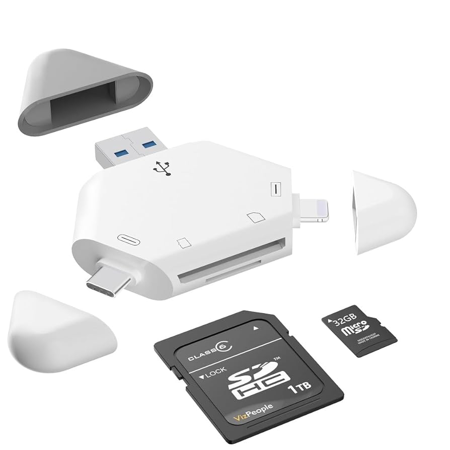 SD Card Reader For IPhone IPad, TYPE C+ Ligh-ning Three-in