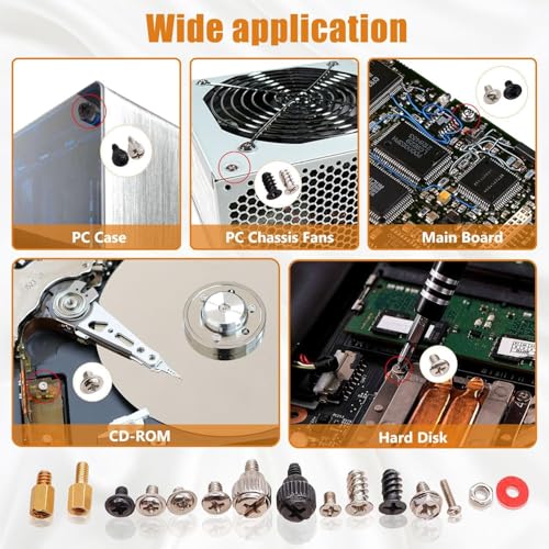 Image of 228pcs Laptop Computer Screws Standoffs Kit for Motherboard Hard Drive SSD Installation DIY Repair Set with Washers for PC Maintenance