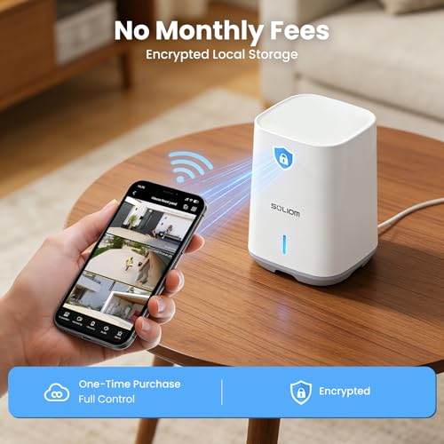 Image of SOLIOM Security Cameras Wireless Outdoor, 6-Camera Solar Security System, 5MP 3K Color Night Vision, Radar Motion Detection, 360 Auto Tracking, No Monthly Fees, 64GB Local Storage