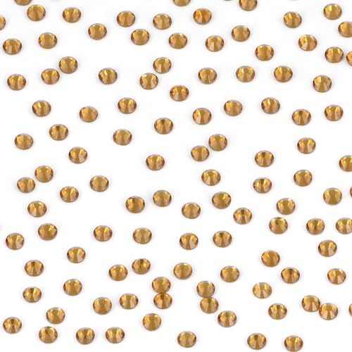 Image of Bymitel Hotfix Crystal Rhinestones Round Gems Iron on DIY Jewelry Making Flat Back for Crafts,Lt. Topaz, 3mm(SS12 /2880pcs)