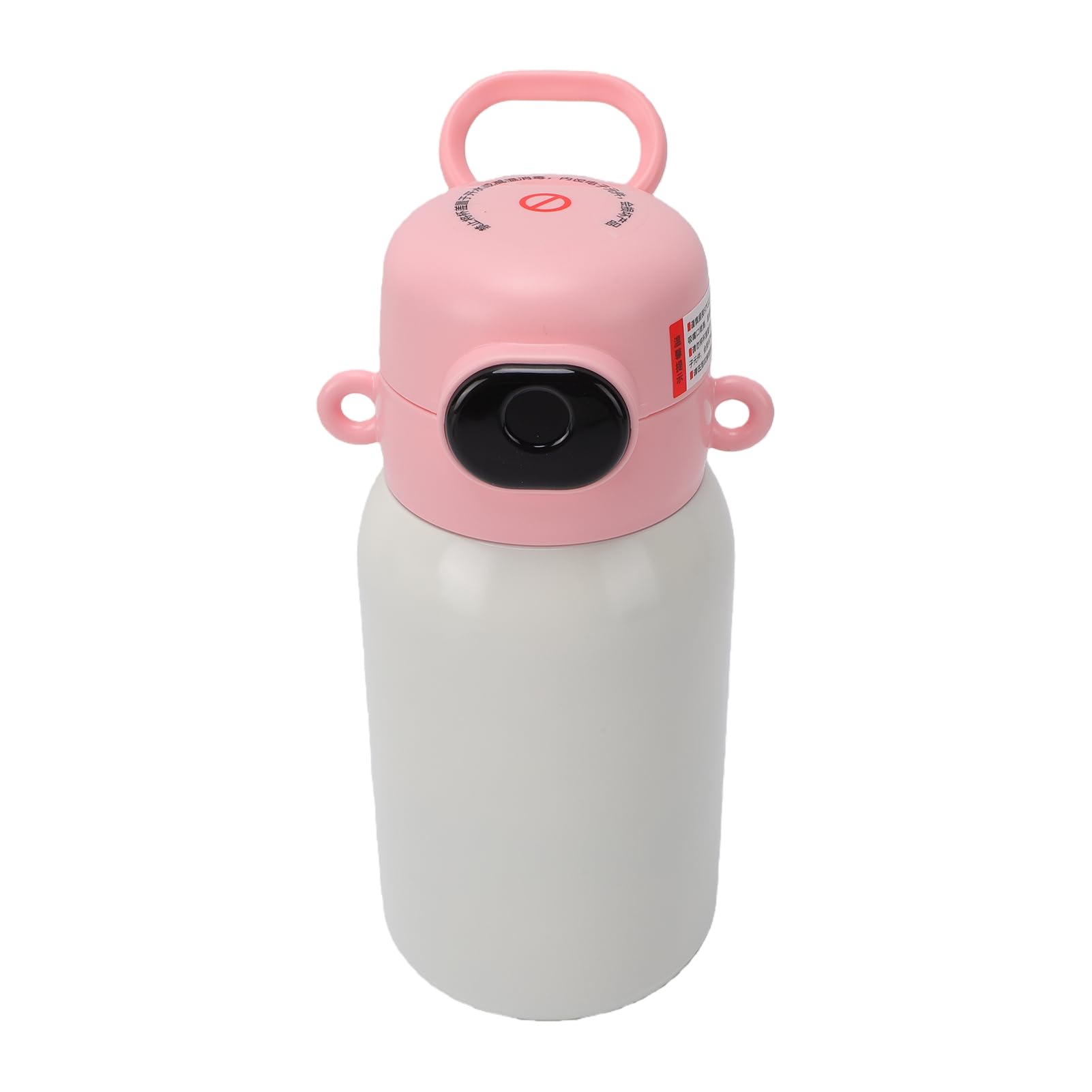 Alomejor Botella de Agua Aislada para Niños, Botella de Agua de Vacío de Acero Inoxidable de 500 Ml con Tapa de Pajita para Desbloqueo de Huellas Dactilares, Taza de Dibujos Animados para