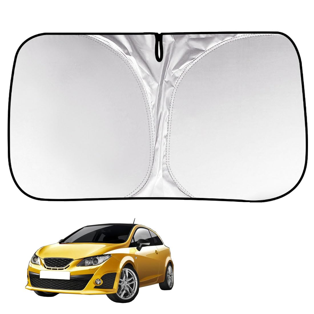 Windscreen Sun Shade for Car inside Windshield Sun Shade for Ibiza 6L 2002-2010 Front Window Sunshades Foldable UV Protection Sunshade Car Interior Accessories Summer,A