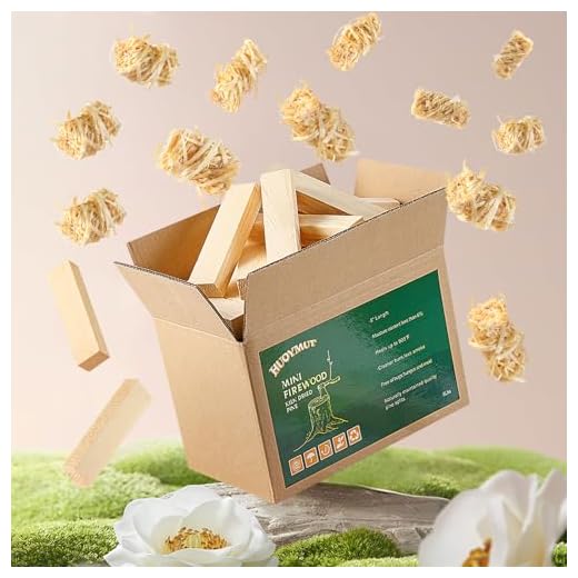 HuoYmut Mini bâton de feu en bois avec 12 allume-feu, 12,7 cm de long, bois de pin séché au four, bûches de bois d'allumage sans aboiement, accessoires de poêle seul, idéal pour brasero de table