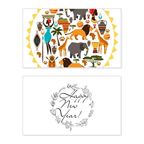 Tarjeta de felicitación de Año Nuevo africano para regalar deseos de año nuevo inolvidables