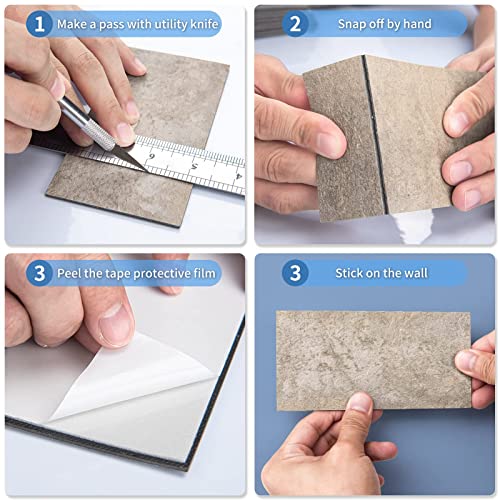 Image of Art3d 102-Pack Peel and Stick Backsplash, Stick on Subway Tile, Stone Beige