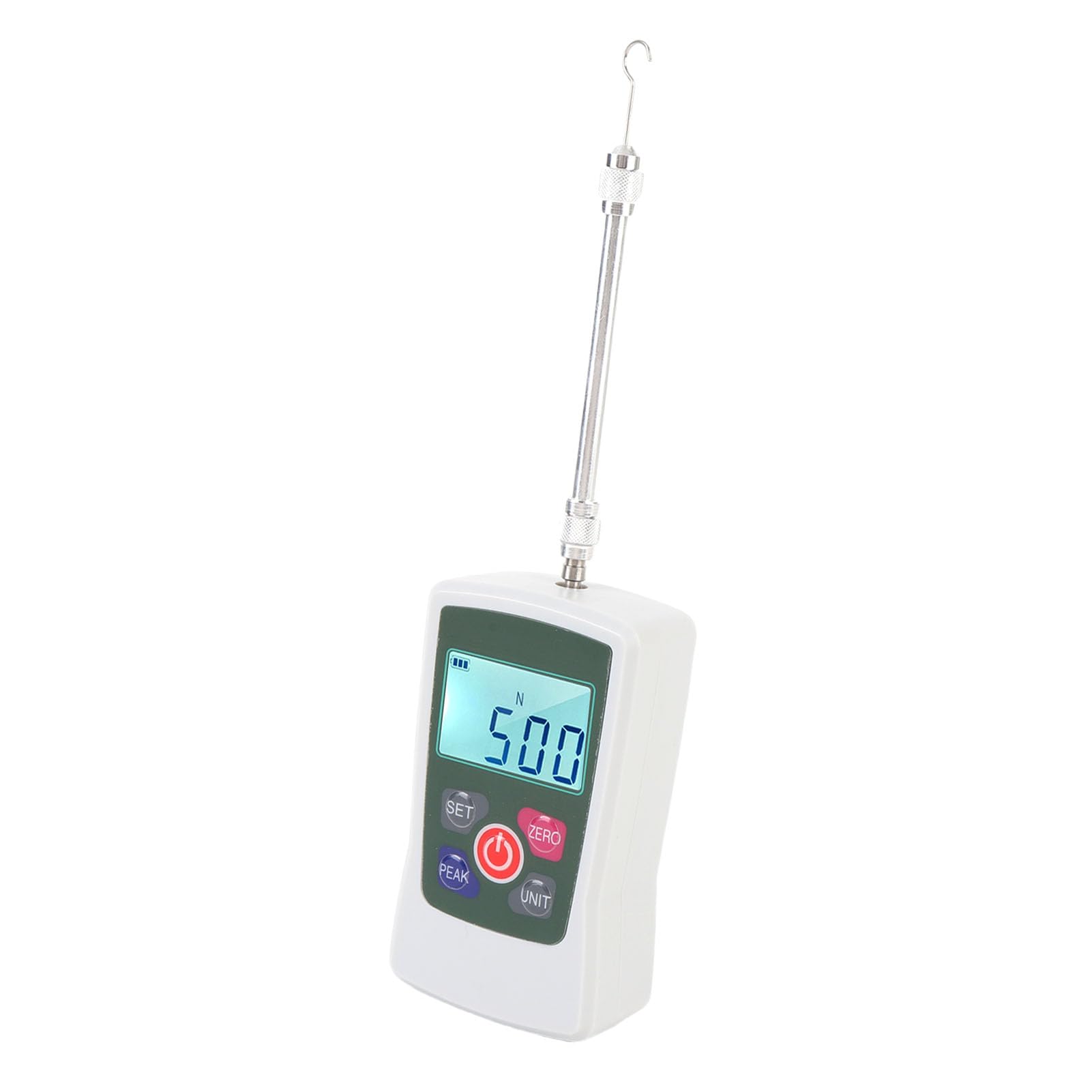 Digitaler Kraftanzeige, Handheld -Push -Pull -Messmesser -Dynamometer 5N Tragbar mit Backbeleuchtung LCD 3 -Messmodi Automatischer Herunterfahren für Spannungskompressionstests