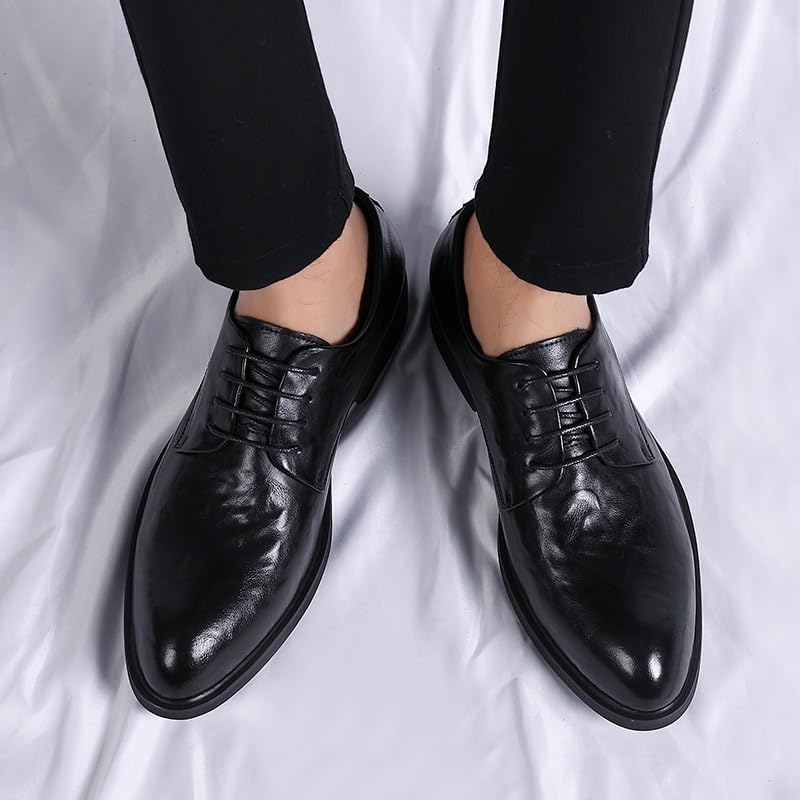 Party Formal Oxford Shoes for Men's Leather Lace Up Round Toe Rubber Sole Slip Wedding4
