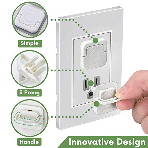 Outlet Covers Baby Proofing Socket Protectors Child Safety Plug Caps Difficult For Toddler To Remove Electric Shock Guard For Us 3-Prong White 40 Pack #TOP2