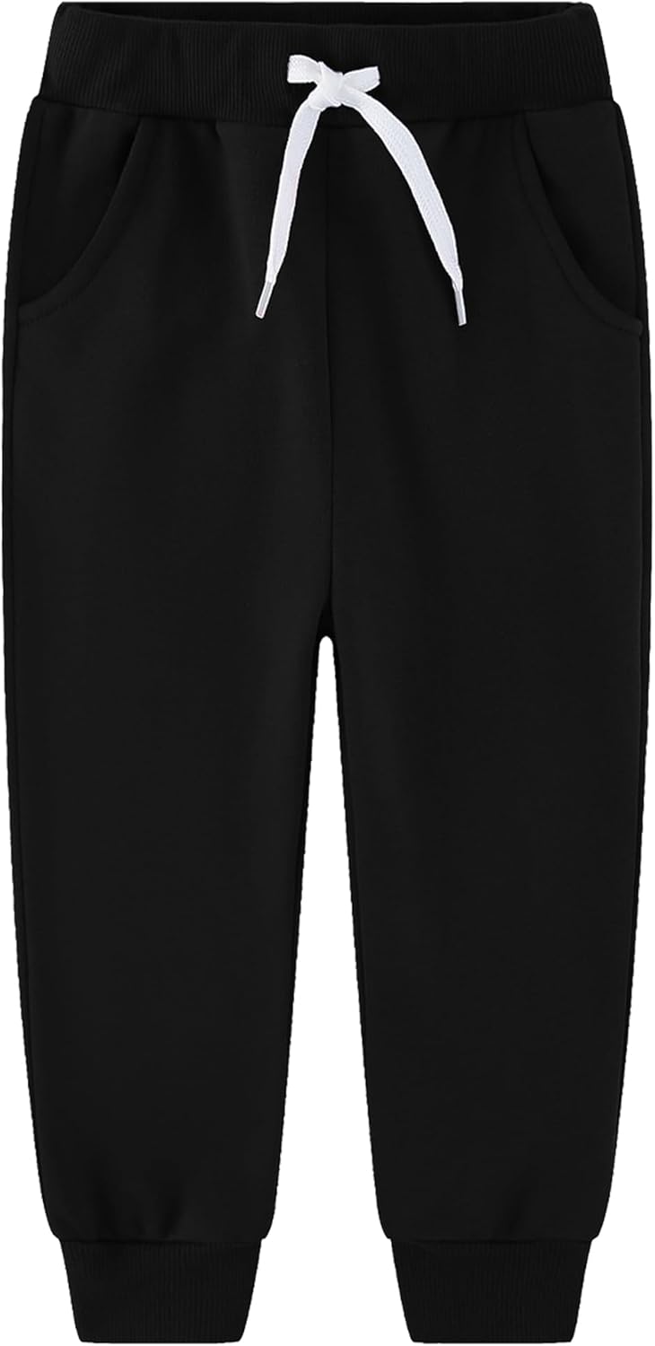 4 Pack Toddler and Kids Boys Sweatpants Joggers Cotton Active Soft Joggers Pants with Functional Drawstring 2-14Y - Image 3