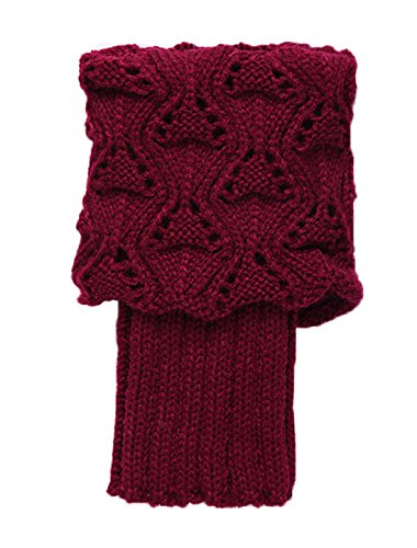 Image of uxcell Women's Knitted Design Solid Warm Thick Knee High Length Ribbed Leg Warmers