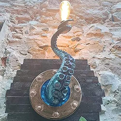 Opticase Retro Octopus Electric Light Tentacle Monsters with Bulbs Hanging on Wall Octopus Tentacle lamp Holder for Wall Art Decoration (Red)