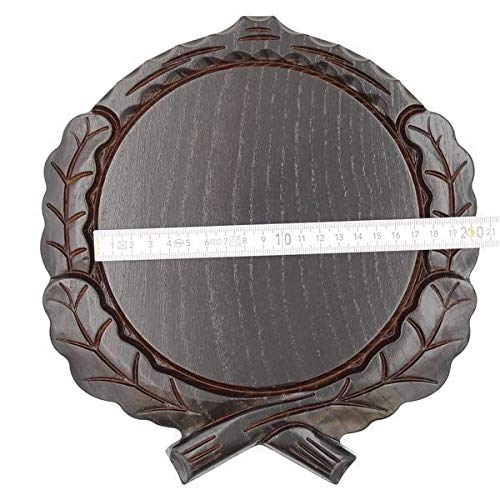 GTK - Juego de 5 placas de cuña talladas oscuras AF 17,5 cm con 5 hojas de roble, portada grande, tabla cuña, tabla de especias, cartel trofeo.