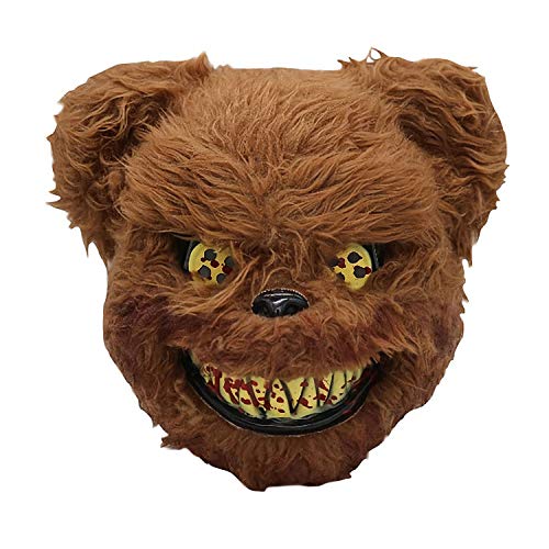 Moonorn Scary Teddy Bear Mask - Evil Bear Mask Halloween Cosplay Costume Party Props Head Mask, One Size Fits All