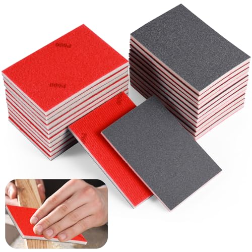 QMLING Juego de 24 esponjas de lijado, papel de lija flexible en seco y húmedo, grano 180-3000, bloques de lijado de mano para madera, metal, color drywall y reparación de carrocerías