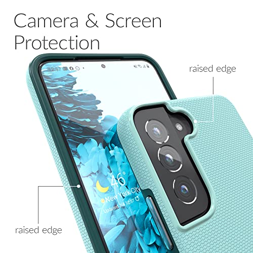 Image of Crave for Samsung Galaxy S22 Case, Shockproof Protection Dual Layer Case for Samsung Galaxy S22 5G (6.1 inch) - Aqua