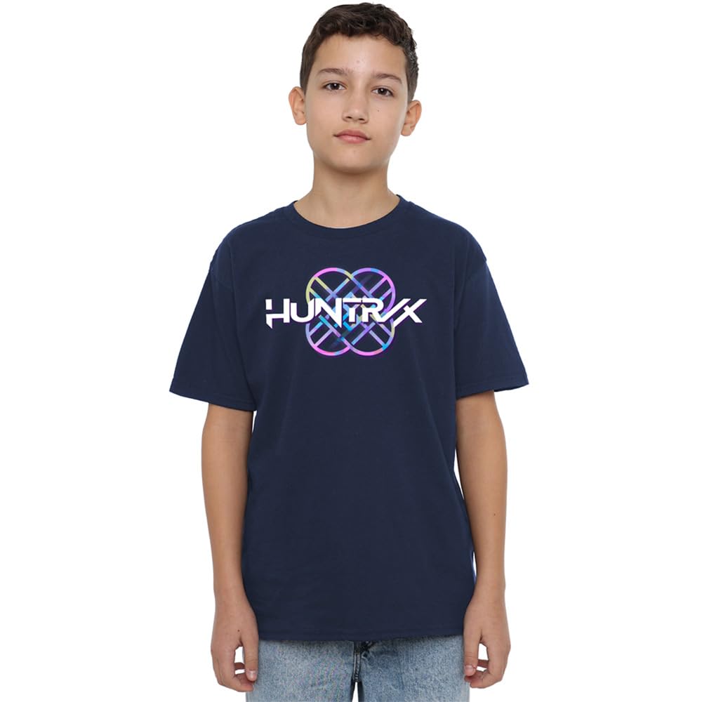 KPop Demon Hunters Unisex Kinder K-pop Demon Hunters - Huntrix Huntr/X Pastel Logo Kids T Shirt, Black T-Shirt