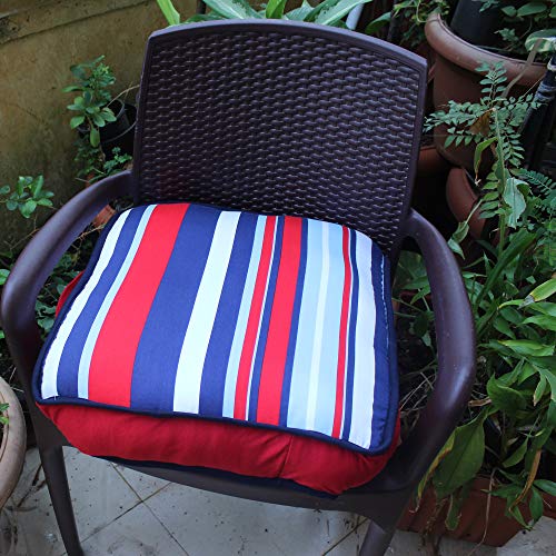 Image of COOZLY 18 Inches X 18 Inches Chairpad /Seat Cushion with Elastic Straps - Cotton Printed Design Tuf Fibre Filling | Seat Cushion (Sportzy)