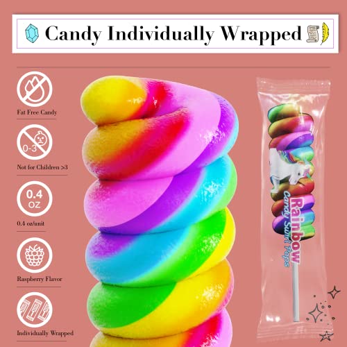 Unicorn Candy Lollipops Individually Wrapped Bulk 20Pk| Swirl Lollipop Rainbow Candy , Unicorn Party Favors For Unicorn Birthday | Unicorn Lollipop Candy For Unicorn Pinata | Rainbow Unicorn Party Favor Candy #TOP4