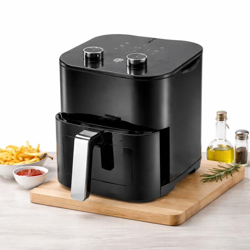 Elevea 𝟏𝟓-𝐘𝐞𝐚𝐫 𝐋𝐨𝐧𝐠-𝐋𝐢𝐟𝐞 𝐖𝐚𝐫𝐫𝐚𝐧𝐭𝐲, 10 Liter Manual Air Fryer for Family Meals, 1200W High Power Rapid Air Circulation, Non-Stick Basket, Perfect for Chicken and Fries-image-40