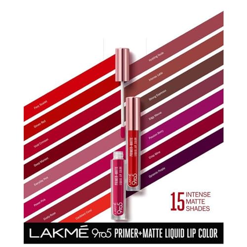 Lakmé 9to5 Primer + Matte Liquid Lip Color MP1 Everyday Pink - Image 4