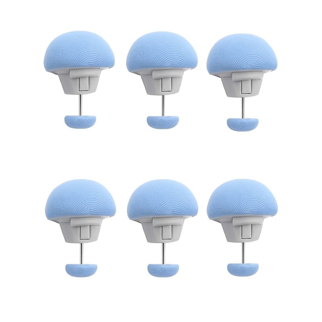 Mushroom Blanket Clips – Non-Slip Duvet Cover Fasteners, Quilt Holders, Comforter Clips, One-Key Unlock Bedding Accessories for Bed Sheets, Mattresses, Curtains & More (Blue, Pack of 6)-image-43