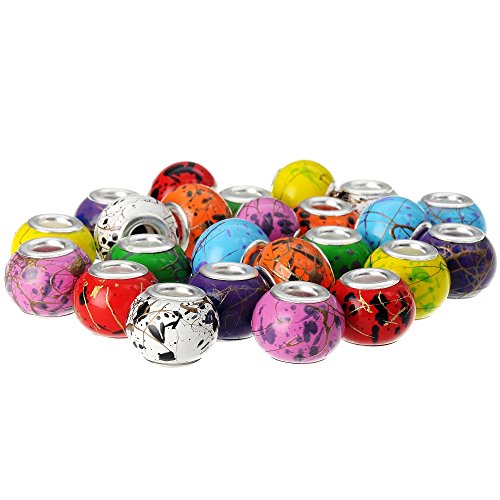 Rubyca 50 Pcs Bulk Abstract Murano Glass Beads Fit European Charm Bracelet For Diy Jewelry Making #TOP1