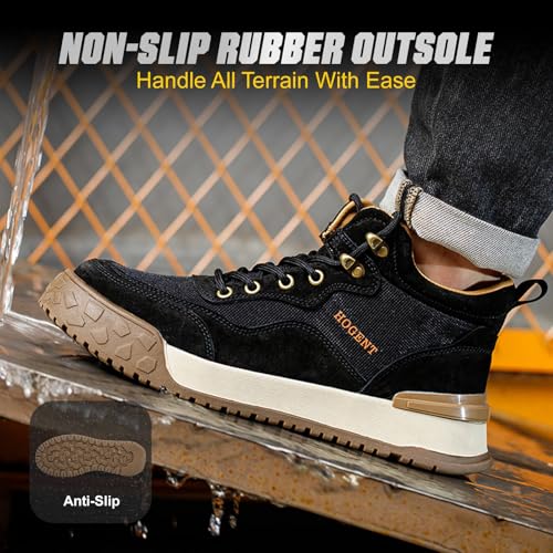 Image of Welding Work Boots for Men Women Slip on Steel Toe Safety Shoes Comfortable Indestructible Work Boots Puncture Proof Lightweight Breathable Construction Shoes