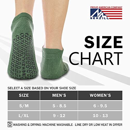 NEWZILL 3 Pairs Non Slip Yoga Socks With Grips for Women & Men, Unisex Anti Skid Socks for Pilates Barre Workouts Hospital3