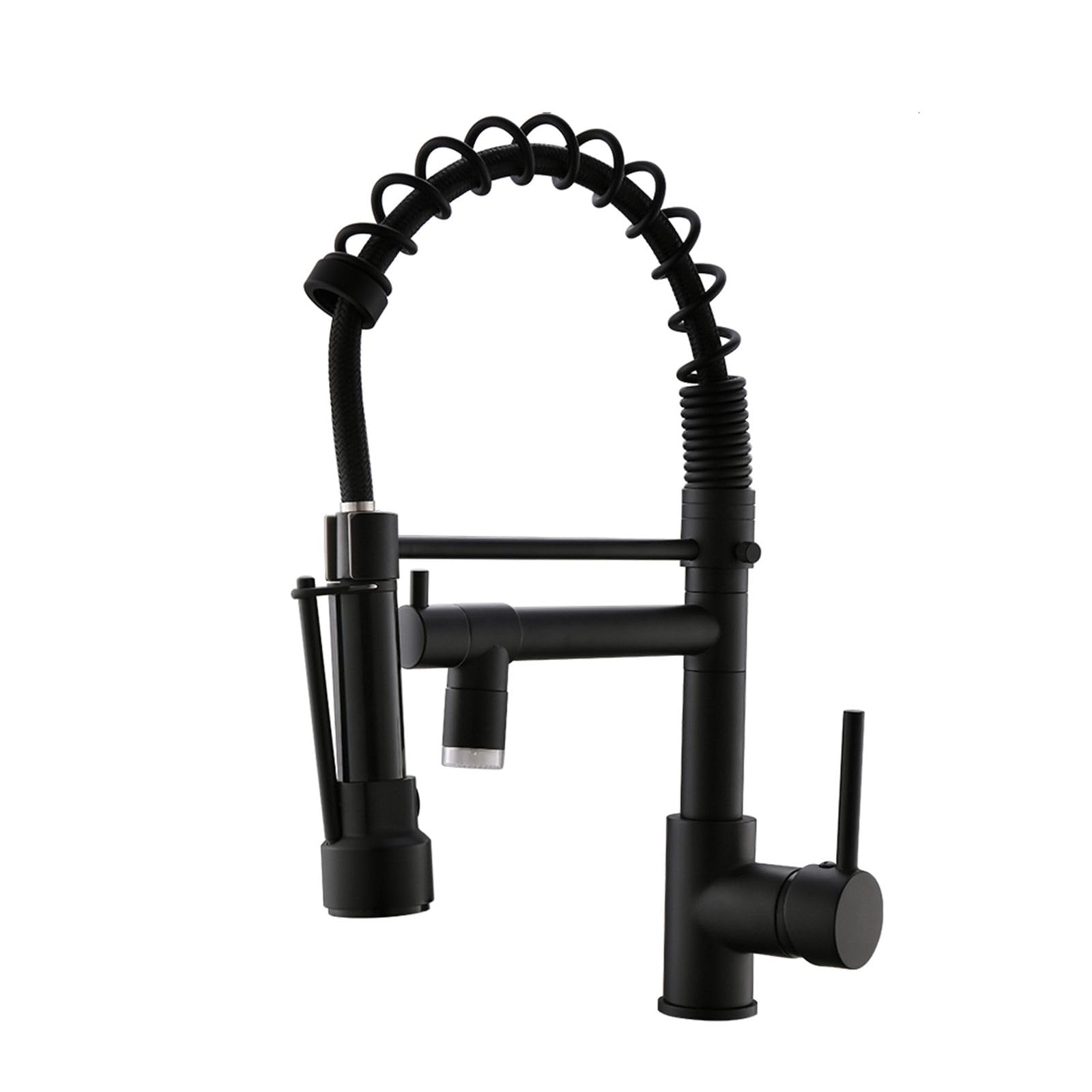 Robinet de cuisine noir pivotant 360° pour éliminer les zones inaccessibles de l'évier