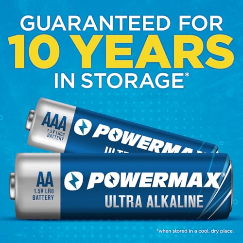 Powermax Alkaline Batteries 24-Count Combo Pack, (12 Double AA, 12 Triple AAA), Ultra Long Lasting Battery for Home and Office, 10-Year Shelf Life, Reclosable Packaging - Image 3