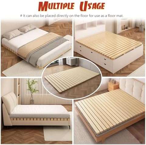 Queen Full Twin Mattress Support Bed Slats - No Assembly Bunkie Board, Portable Modular Design for Couch Platform & Spring Frame Beds, Fits 53x74.8in (135x190cm) Sleeping Pads.