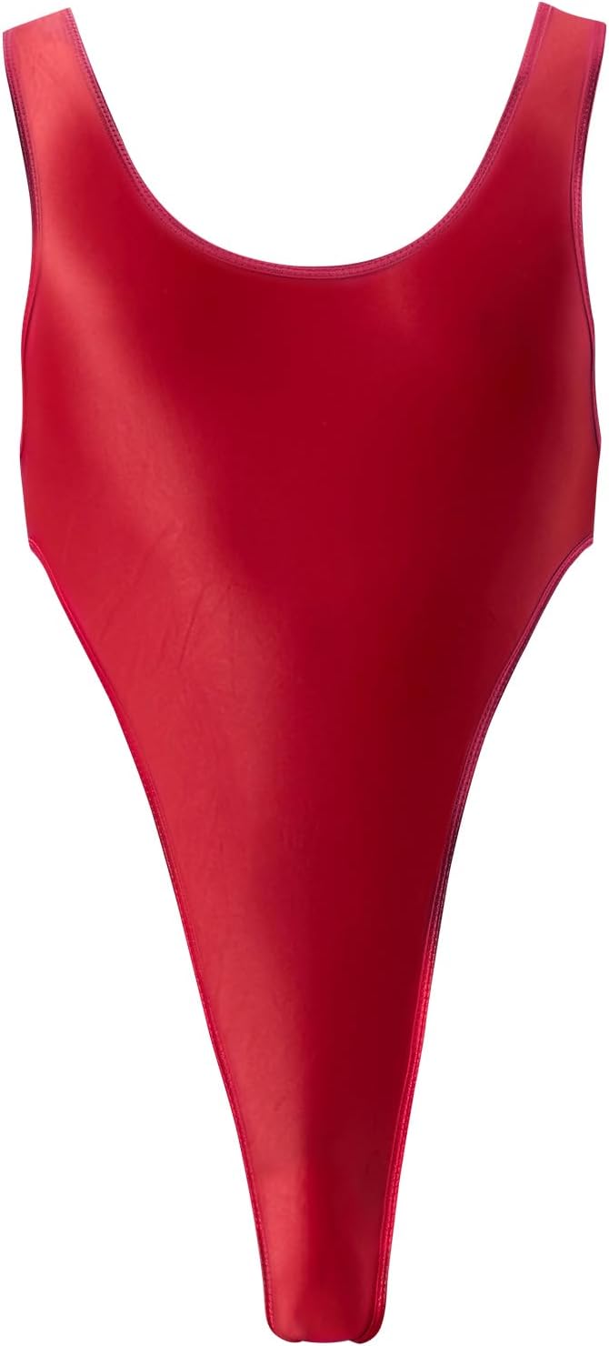 Mens Glossy Leotard Sexy Thongs See Throgth Shapewear Bodysuits