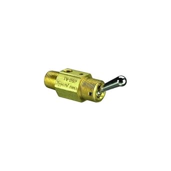 Clippard TV-2SP 2-Way Toggle Valve, Enp Steel Toggle, 1/8" NPT Male, 4.5 SCFM at 50 PSIG, 8 SCFM at 100 PSIG