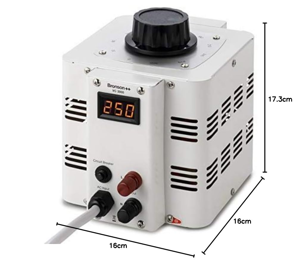 Bronson++ VC 3000 trasformatore variabile variac - in: 230 V - uscita: 0-300 V - 3000 Watt