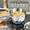 MICHELANGELO Saucepan Set 6pc, 18/10 Stainless Steel Saucepans with Lids, Tri-Ply Bottom, Dual Handle 3QT, Induction Compatible Sauce Pots, 1QT & 2QT & 3QT #3
