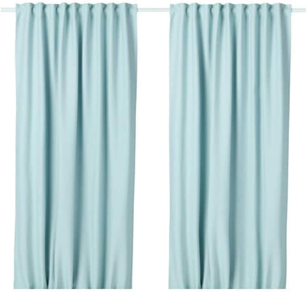 IKEA Vilborg Curtains 1 Pair White / Turquoise / 2 Pack 304.234.18 Size 57x98