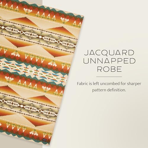 Image of Pendleton Jacquard Unnapped Twin Blanket, 64 x 80 in, Heirloom Virgin Wool