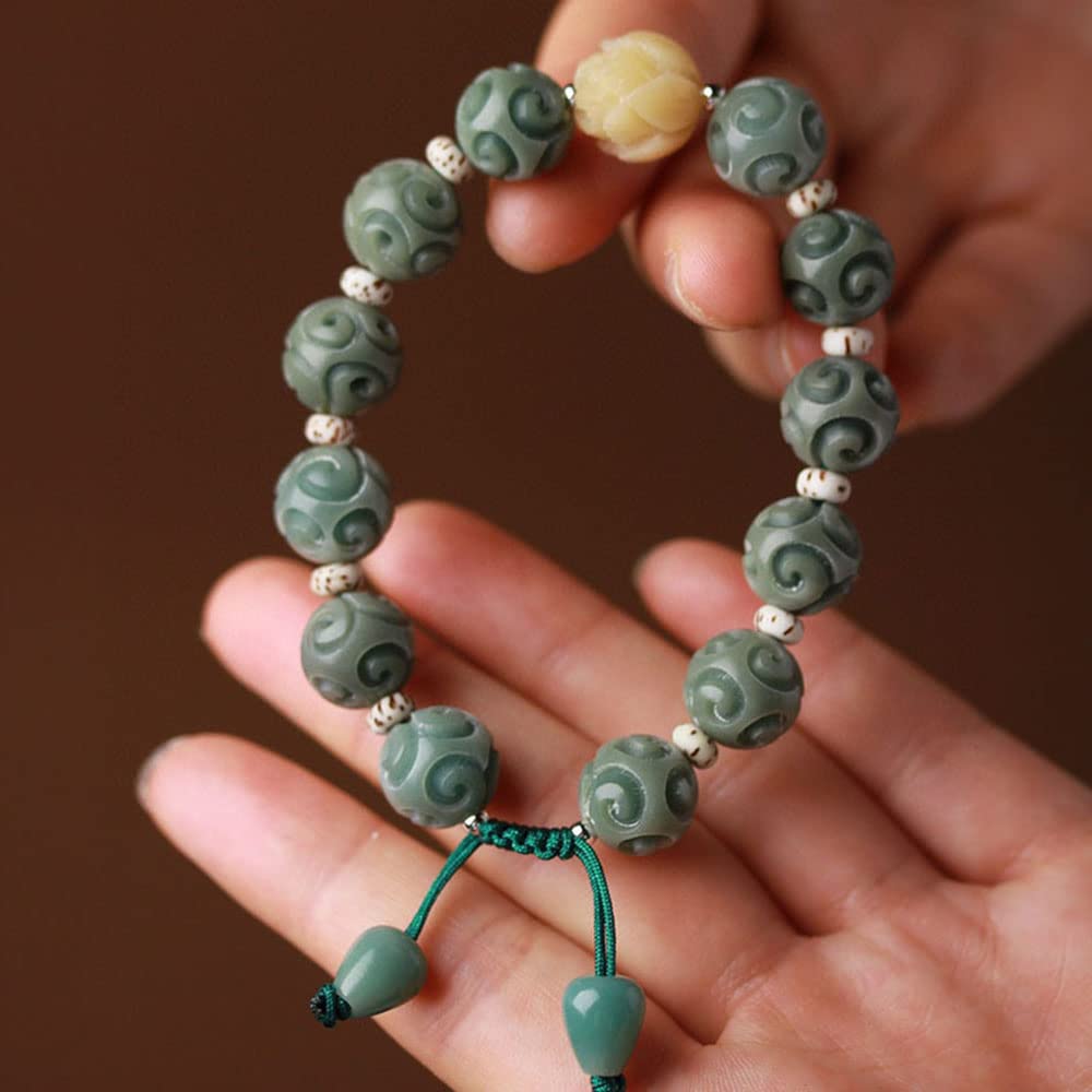 Bracciale con Perline Bodhi Motivo Intagliato. Squisito