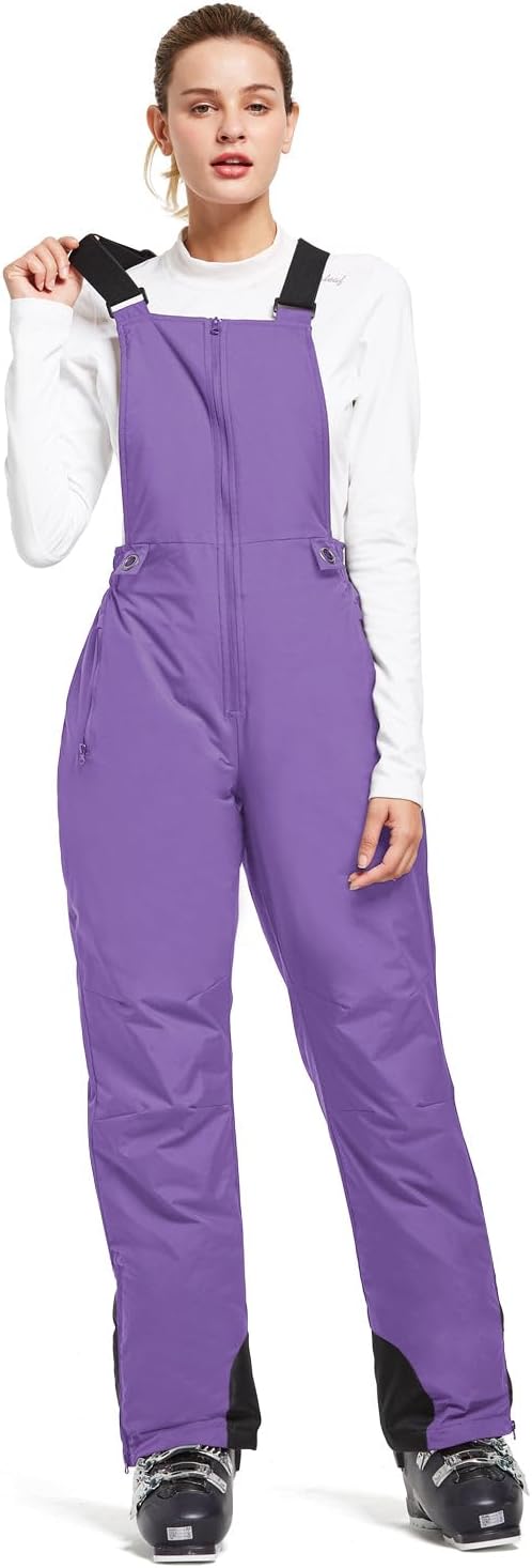 baleaf Women's Insulated Waterproof Ski Bib Overalls Snow Windproof Snowboarding Pant