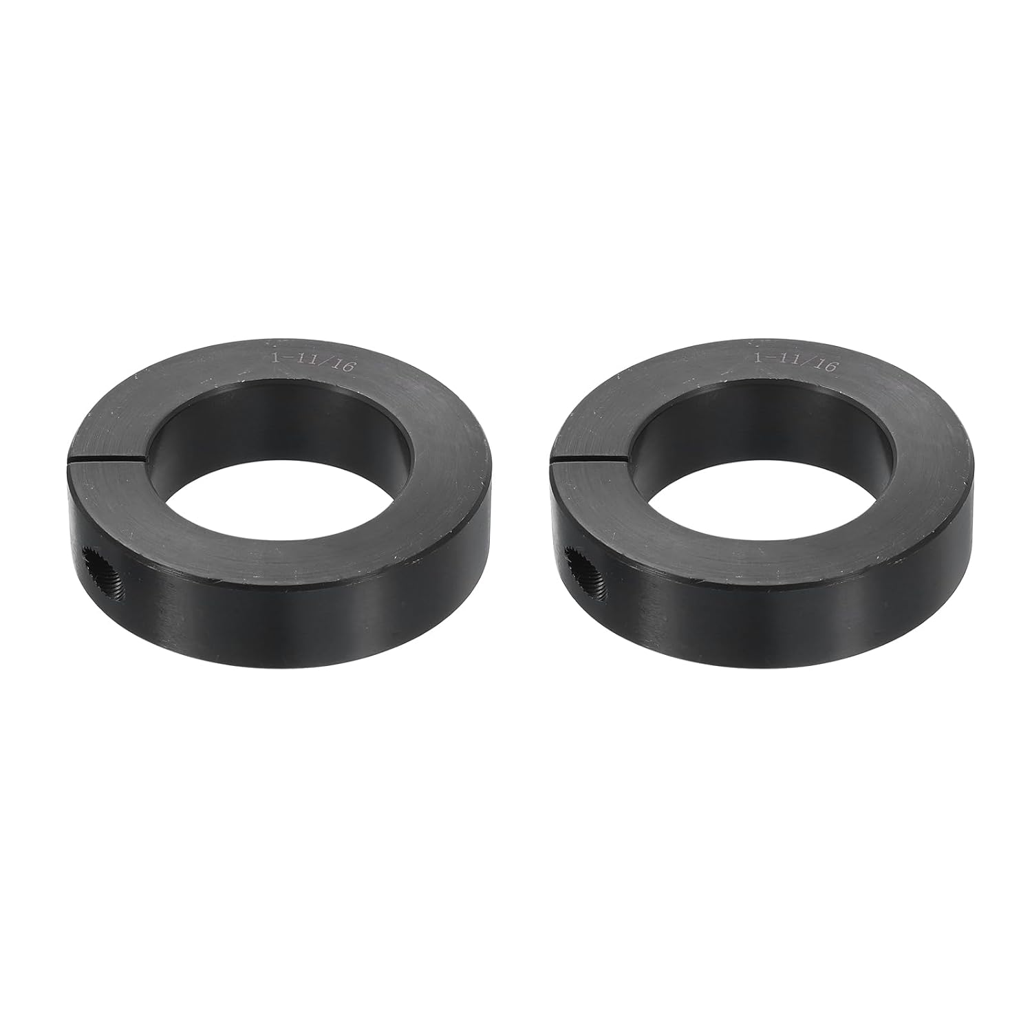 uxcell 2pcs Single Split Shaft Collar 1-11/16" Bore One-Piece Clamping Collar, 2-3/4" OD, 11/16" Thickness, Black Oxide Steel Set Screw Lock Collar Clamp