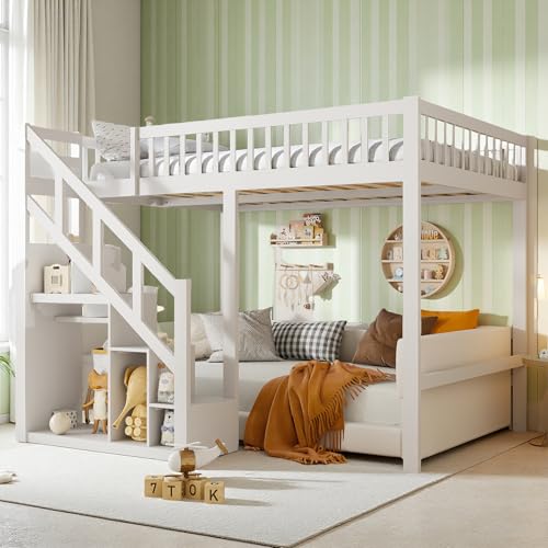 Yeutre Lit Mezzanine 90x200 cm, Lit Superposé Enfant...